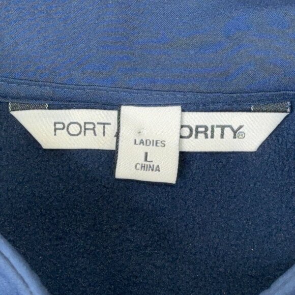 Shell Oil Jacket Womens Large Navy Blue Full Zip Soft Shell Fleece Lined Winter - Picture 3 of 11